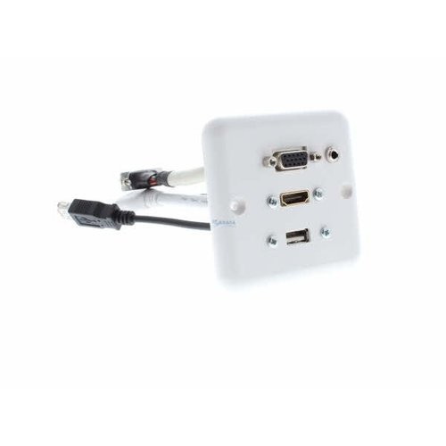 KEM KEM Wand aansluitpaneel 09 - VGA, 3.5mm Audio USB A en HDMI