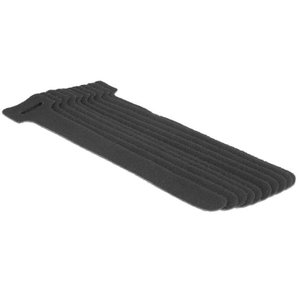 DeLock Klittenband binder 20cm Zwart
