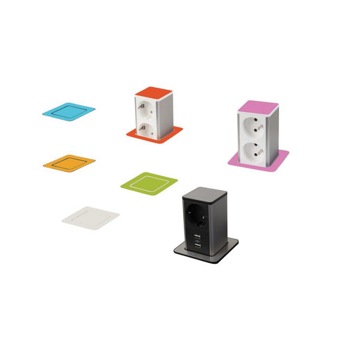 Digitel Digitel Pop Up - Powerunit 2x 220 Volt - Wit / Aluminum Digitel Digitel Pop Up - Powerunit 2x 220 Volt - Wit / Aluminum