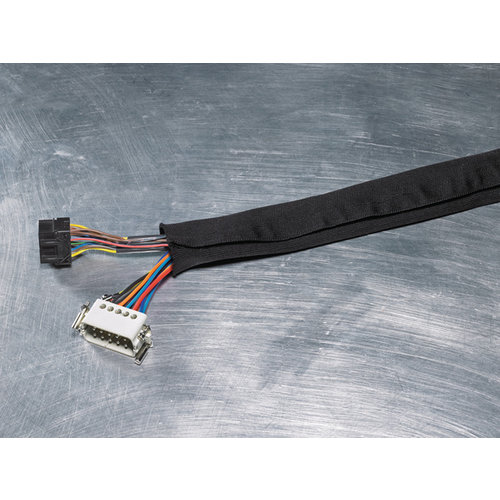 Hellerman-Tyton HelaHook - Hersluitbare kabelbescherming zwart (rol 25 meter)-Max ∅: 40 mm