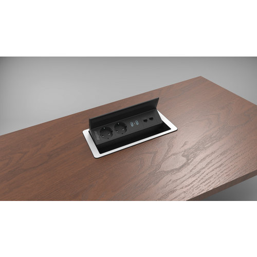 Digitel Flip Up - 4 Voudig - 2x Stroom, 2x Leeg - Zwart Digitel Flip Up - 4 Voudig - 2x Stroom, 2x Leeg - Zwart