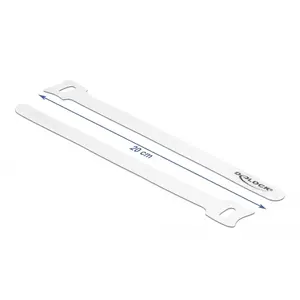 DeLock Klittenband binders 20 cm Wit