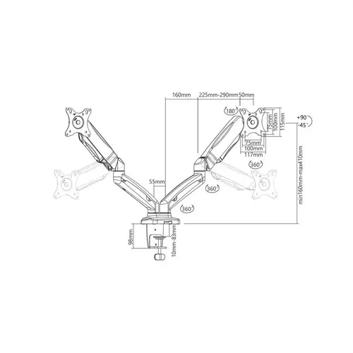 Braca Monitor arm BRC1163