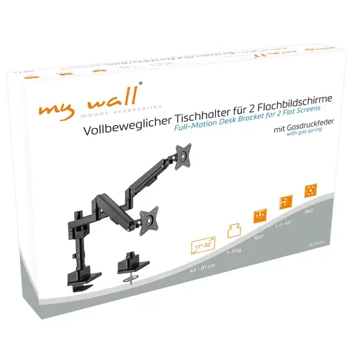 MyWall Monitorarm voor 2 schermen met gasveer HL 51-2