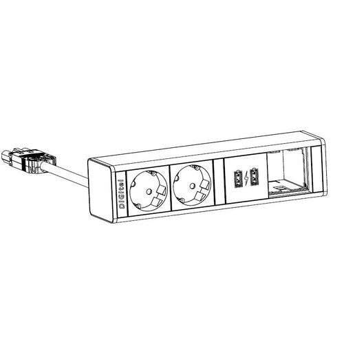 Digitel Desk Up Module – 4-voudig - 2x Stroom, 1x USB-Lader, 1x Leeg
