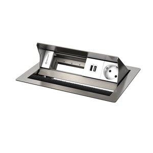 Kindermann 1x Stroom, USB lader, 2x leeg - RVS Kindermann 1x Stroom, USB lader, 2x leeg - RVS