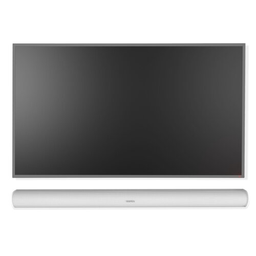 Cavus WMF044+CMSARCW Platte TV muurbeugel met Sonos ARC wandbeugel wit