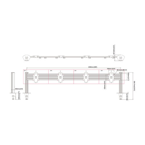 Multibrackets Toolbar voor 4 schermen