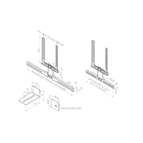 Cavus Cavus Universele "Multi Fit" Soundbar beugel