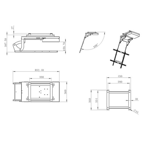 Multibrackets M Motorized Ceiling Mount Inverted