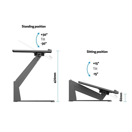 Multibrackets Verstelbaar werkstation voor notebook Wit