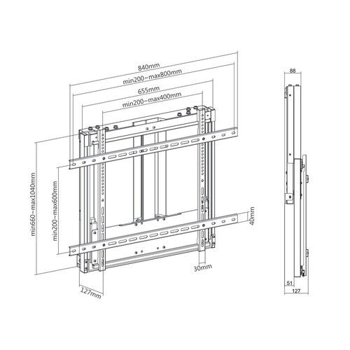 Multibrackets Counterbalanced Wallmount 60-90kg - 32'' - 110''