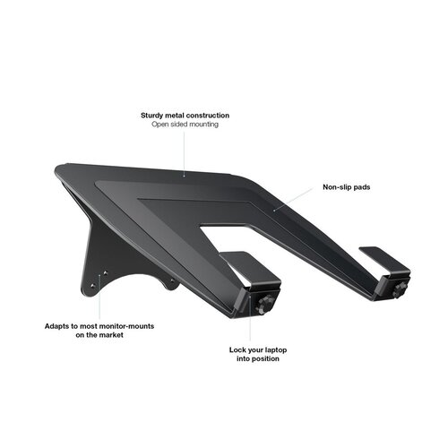 Multibrackets Laptophouder voor Monitorarm met gasveer Zwart