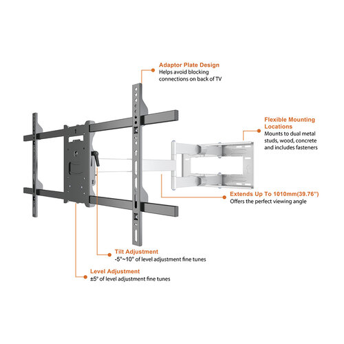 Multibrackets M Universal Long Reach Arm HD 1010mm Single White