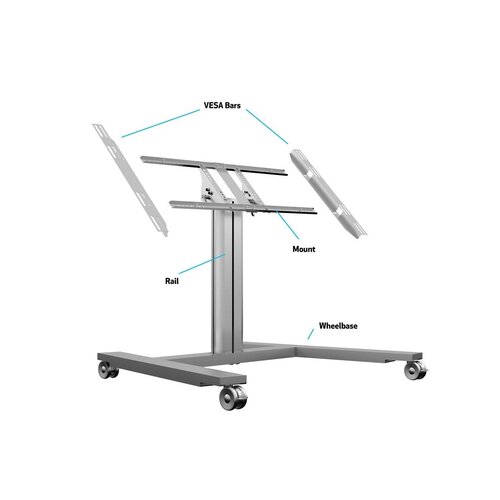 Multibrackets Public Display Stand 80 HD Wheelbase Single -  32-55'' [zilver]