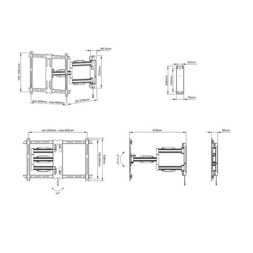 Multibrackets TV muurbeugel Outdoor Flexarm Single