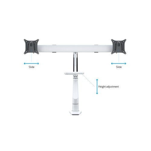 Multibrackets M VESA Gas Lift Arm with Duo Crossbar 2 White