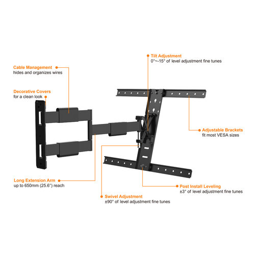 Multibrackets TV Beugel M VESA Flexarm Thin Black