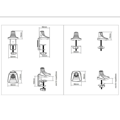 Multibrackets M Deskmount Gas Spring Single Silver-OFF Multibrackets M Deskmount Gas Spring Single Silver-OFF