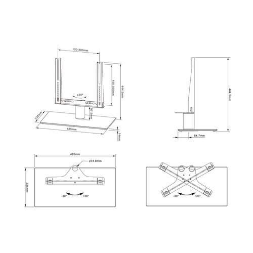 Multibrackets Multibrackets M VESA Tablestand Turn Black Small MAX 300x300