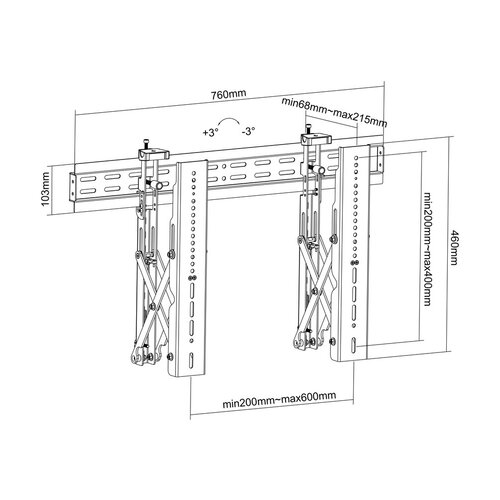 Multibrackets Public Video Wall Mount Push 40-70''