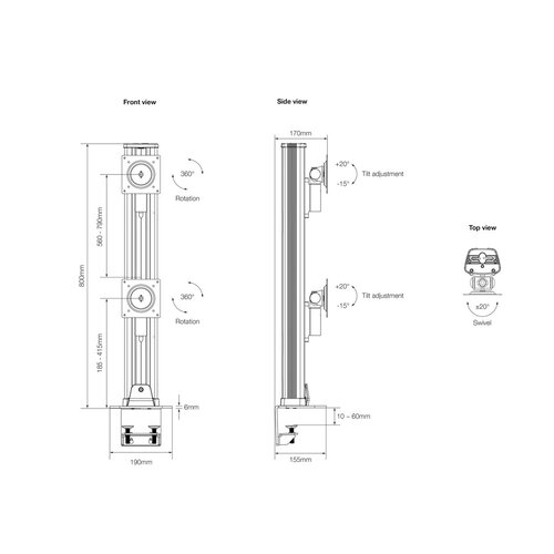 Multibrackets M VESA Deskmount HD Dual Vertical Widescreen