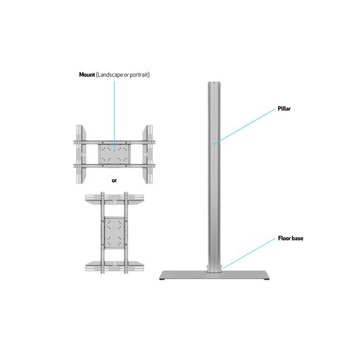 Multibrackets Multibrackets TV Standaard 180 cm - Silver