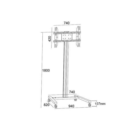 Multibrackets TV Standaard Pro 180 cm Single Silver