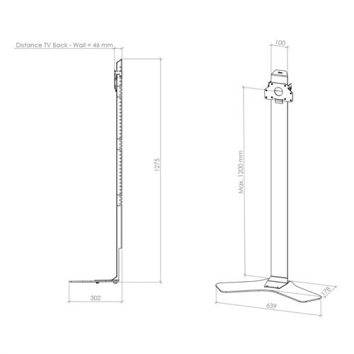 Cavus TV Muurstandaard HYBRID - VESA 400x400 mm