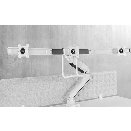 NeoMounts Monitorarm voor 3 schermen NM-D775DX3WHITE - Monitorsteun voor 3 schermen (17-24 inch)-Wit