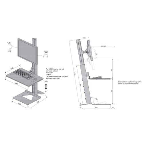 Multibrackets M Easy Stand Desktop White (15-30 inch)