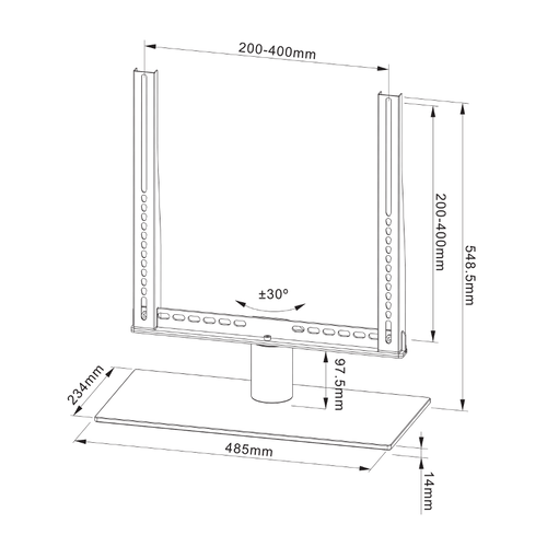 Cavus Draaibare TV tafelstandaard - 32 t/m 42 inch TV's