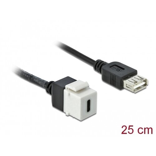 DeLock Keystone USB 2.0 C female - USB 2.0 A female met kabel