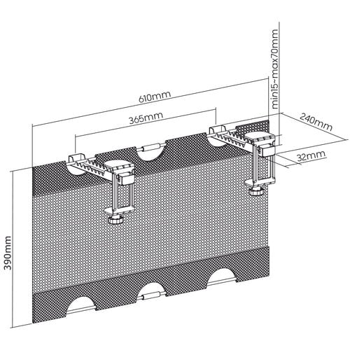 MyWall Kabelmand met klem 61 cm