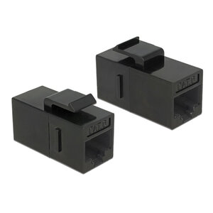 DeLock KeyStone Module Cat 6 UTP - RJ45 female - RJ45 female-Zwart