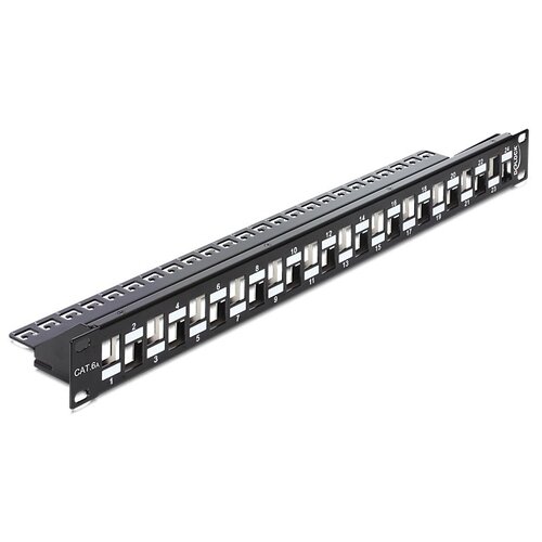 DeLock Keystone 19" Patchpanel - 24 poorts gelaagd (met trekontlasting)