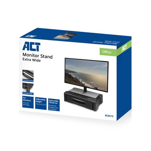 ACT Monitorverhoger met twee lades 10 of 13 cm hoog
