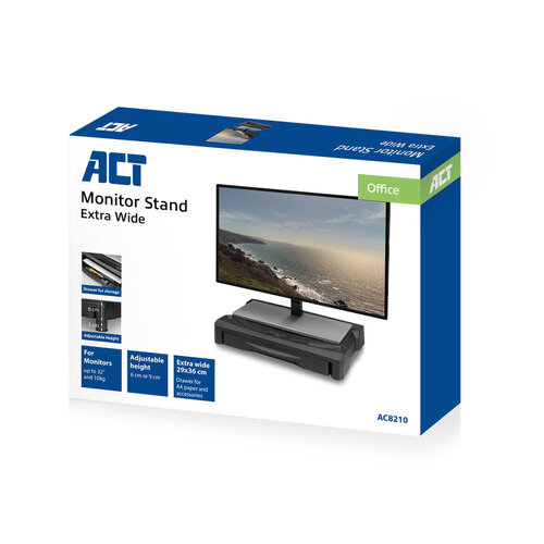 ACT Monitorverhoger met twee lades 6 of 9 cm hoog
