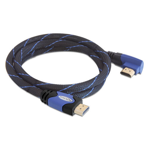 DeLock HDMI kabel met haakse aansluiting (4K @ 30 Hz) -1.0 meter (links)