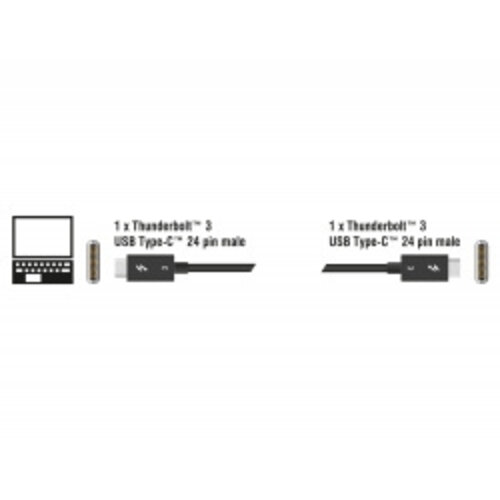 DeLock Thunderbolt™ 3 (40 Gb/s) USB-C™ Kabel (passive)-1.0 meter