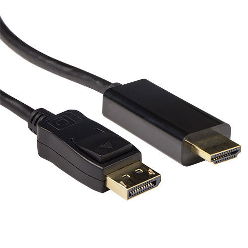 ACT DisplayPort 1.2 male - HDMI-A Male kabel (4K @30Hz)-1.0 meter