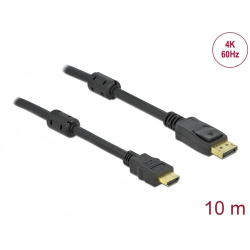 DeLock Actieve DisplayPort 1.2 naar HDMI kabel - 10 meter