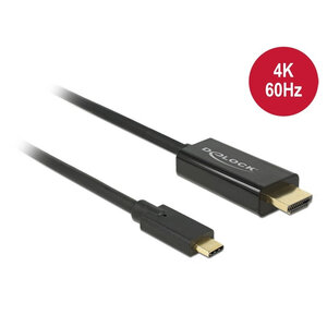 DeLock USB C - HDMI male kabel - 3.0 meter