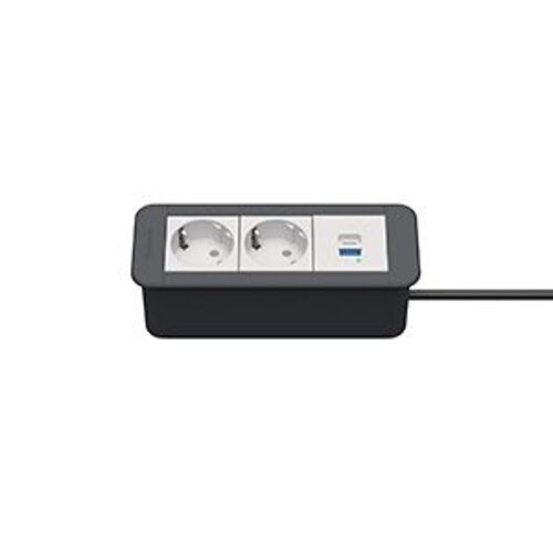 Kindermann CablePort Office Frame 2x Stroom , USB C + A lader USB PD & Quick Charge