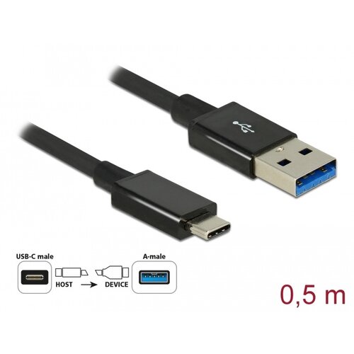 DeLock Kabel SuperSpeed USB 10 Gbps (USB 3.1 Gen 2) USB Type-C™ Male - USB Typ-A Male 0.5 m Premium