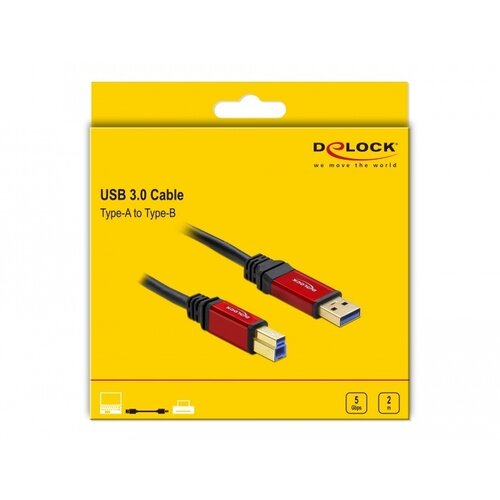DeLock Premium USB A male - USB B male kabel (USB 3.0) - 2.0 meter