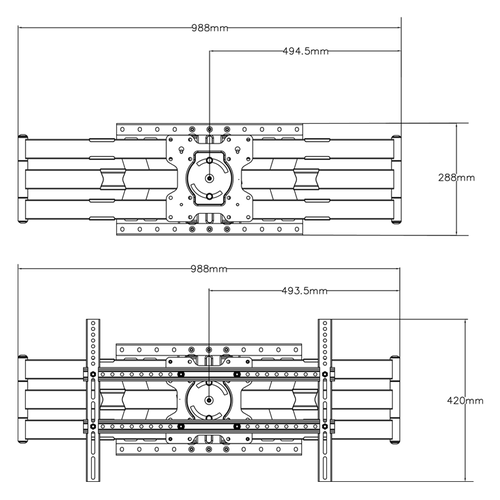 XTRARM TV Beugel Cratos 100 cm Double Rotate 600