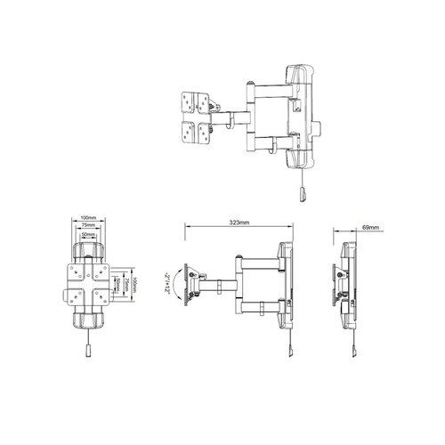 Multibrackets M VESA Full Motion Outdoor 50/75/100 Black