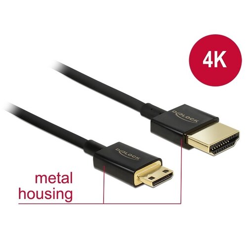 DeLock Slim HDMI A - HDMI C kabel (4K, HDMI v2.0) - 3.0 meter