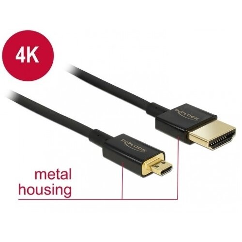 DeLock Slim HDMI A - HDMI C kabel (4K, HDMI v2.0) - 0.5 meter